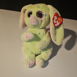 Ty Stuffed Animal - Green with Multicolor Spots